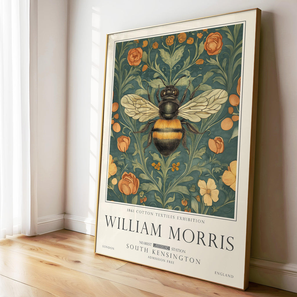 William Morris Wall Art, Bee Print, British Countryside, UNFRAMED