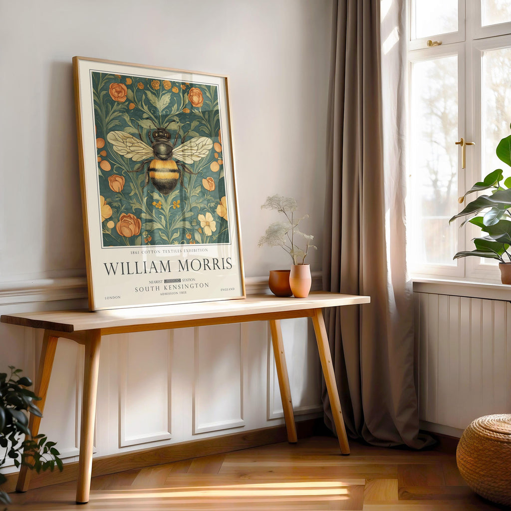 William Morris Wall Art, Bee Print, British Countryside, UNFRAMED