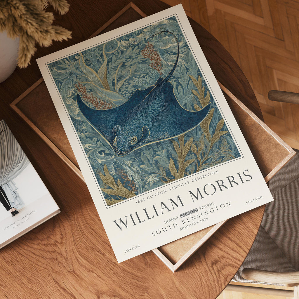 Set of 3 William Morris Print, Sea Life Ocean and Nautical Wall Art, UNFRAMED