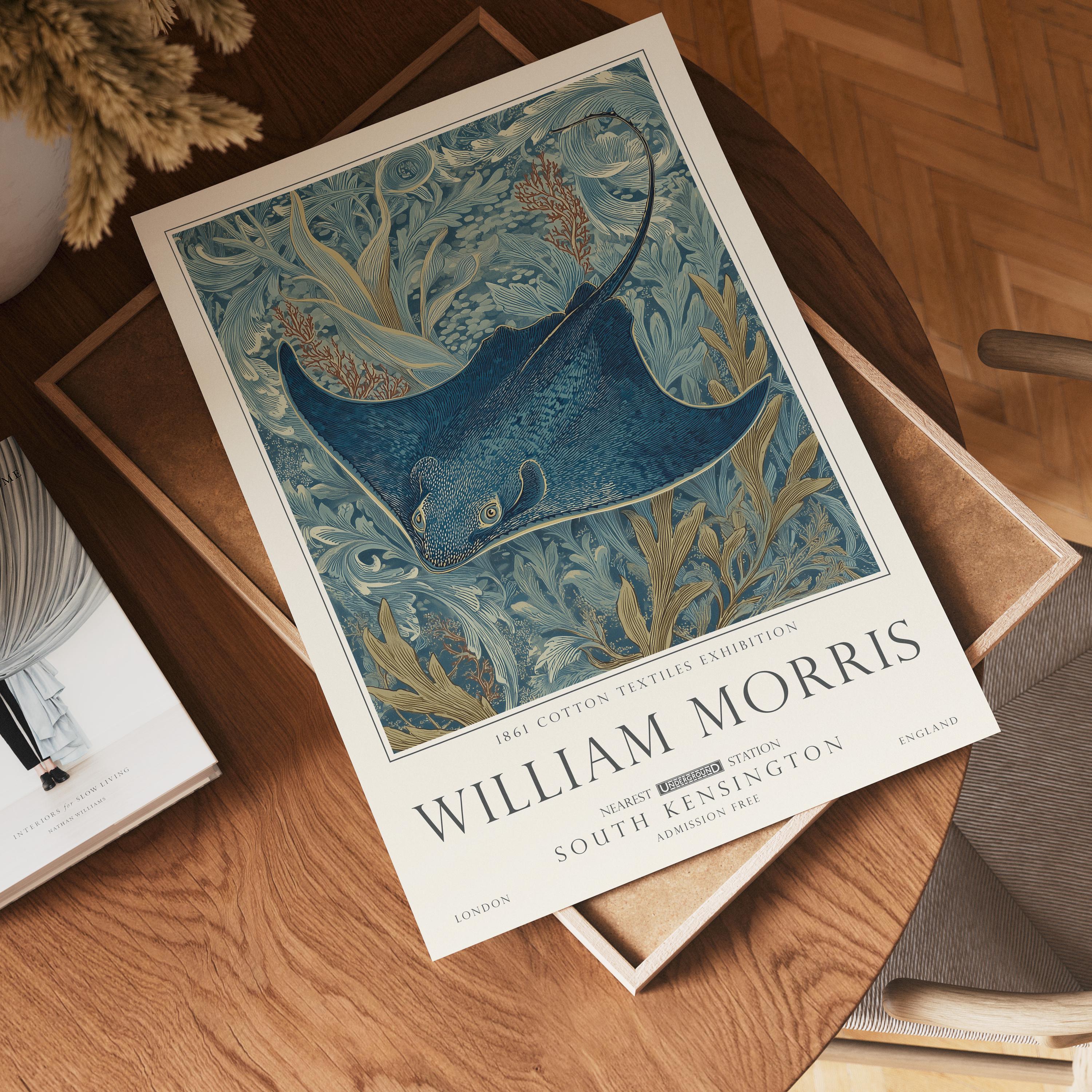 Set of 3 William Morris Print, Sea Life Ocean and Nautical Wall Art, UNFRAMED