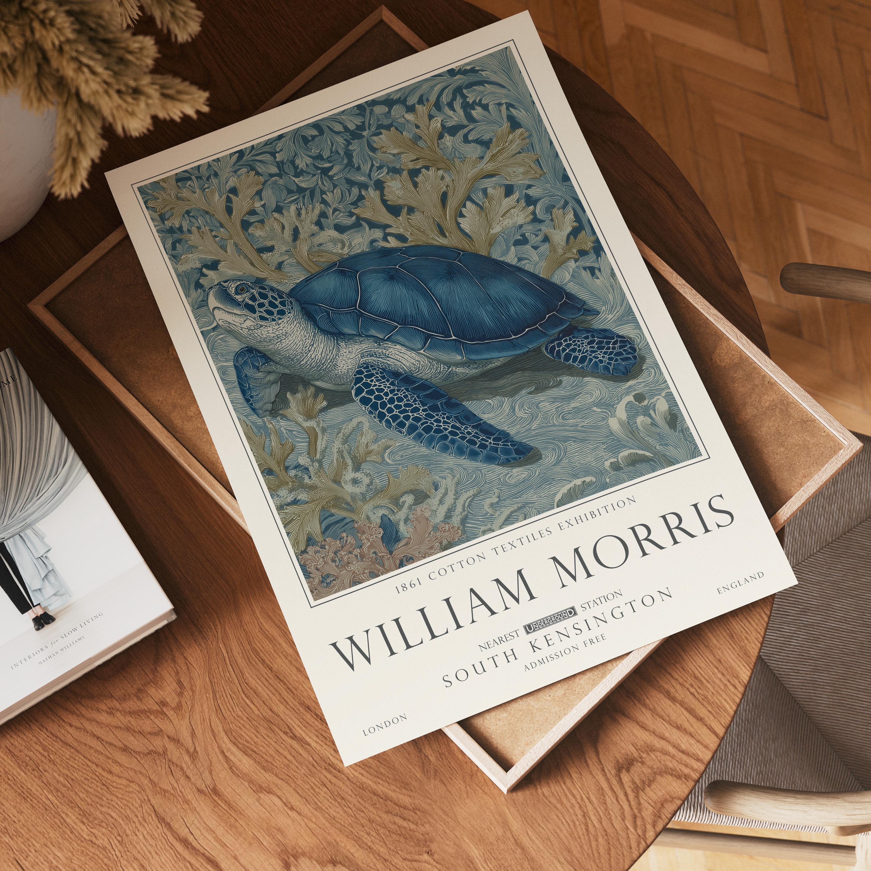 Set of 3 William Morris Print, Sea Life Ocean and Nautical Wall Art, UNFRAMED