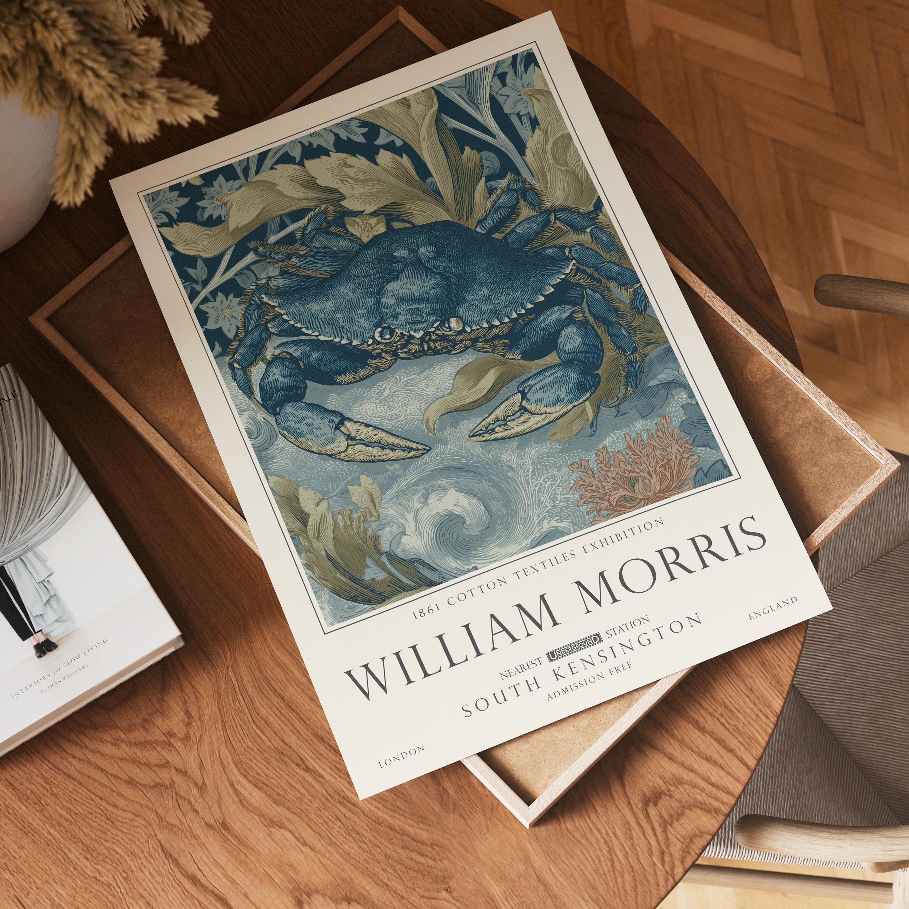 William Morris Set of 3 Print, Sea Life Ocean and Nautical Wall Art, UNFRAMED