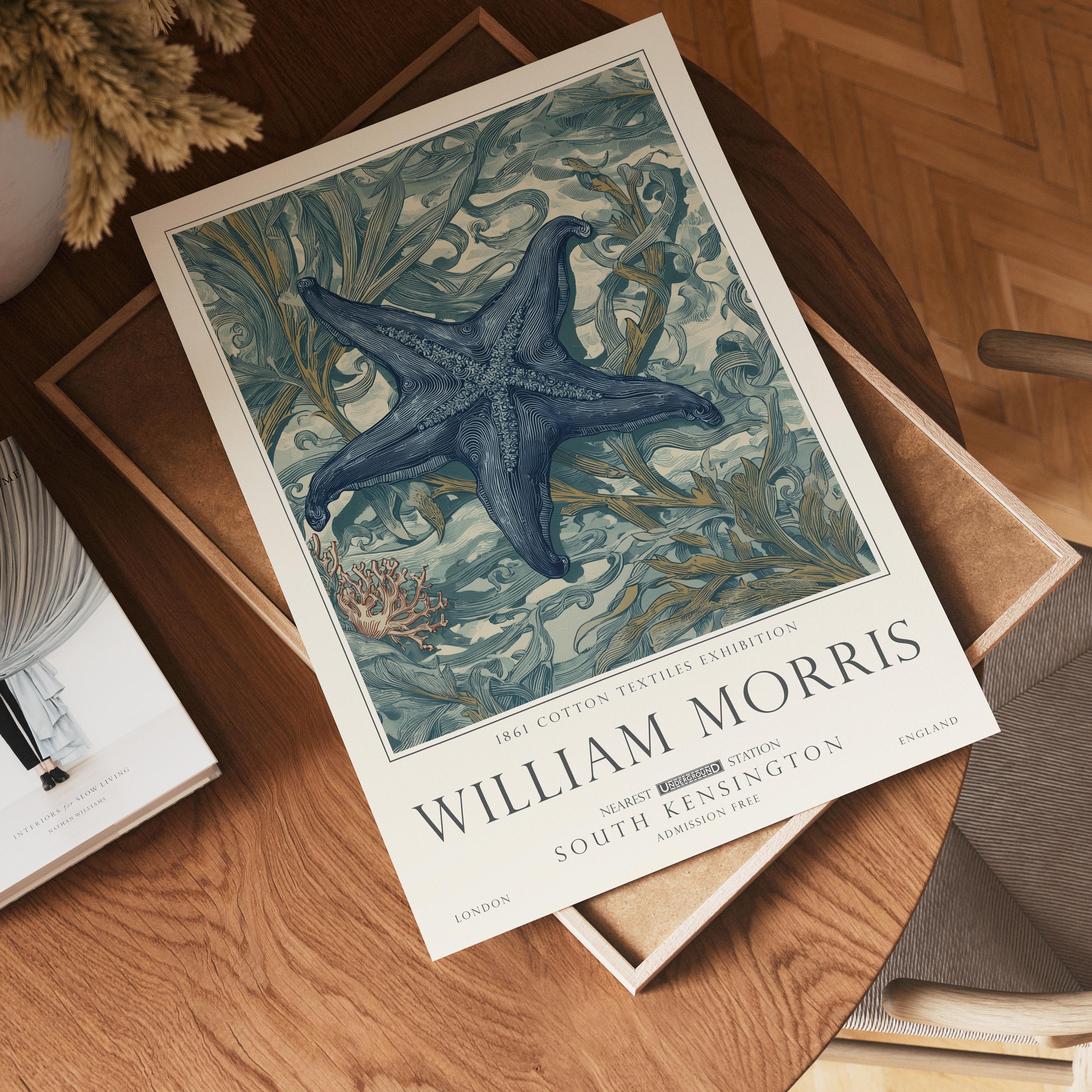 William Morris Set of 3 Print, Sea Life Ocean and Nautical Wall Art, UNFRAMED