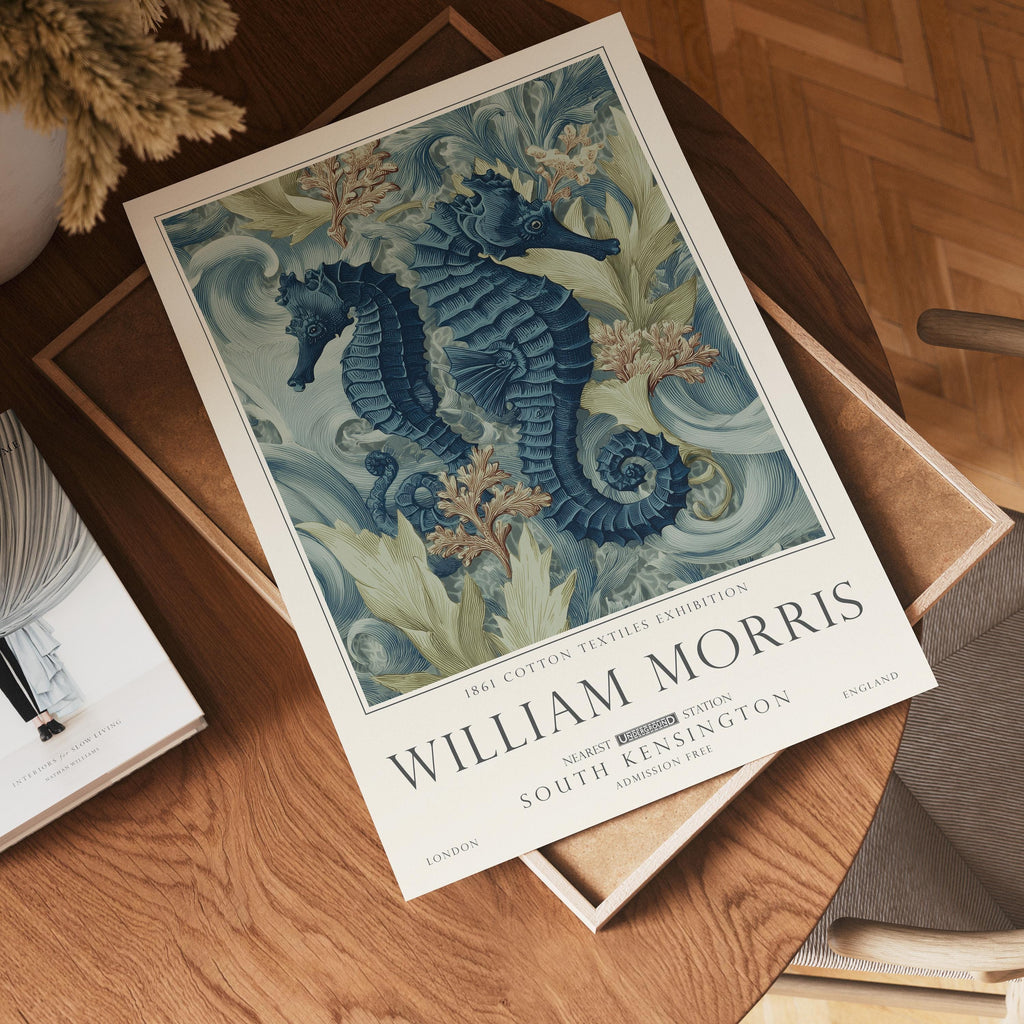 William Morris Set of 3 Print, Sea Life Ocean and Nautical Wall Art, UNFRAMED
