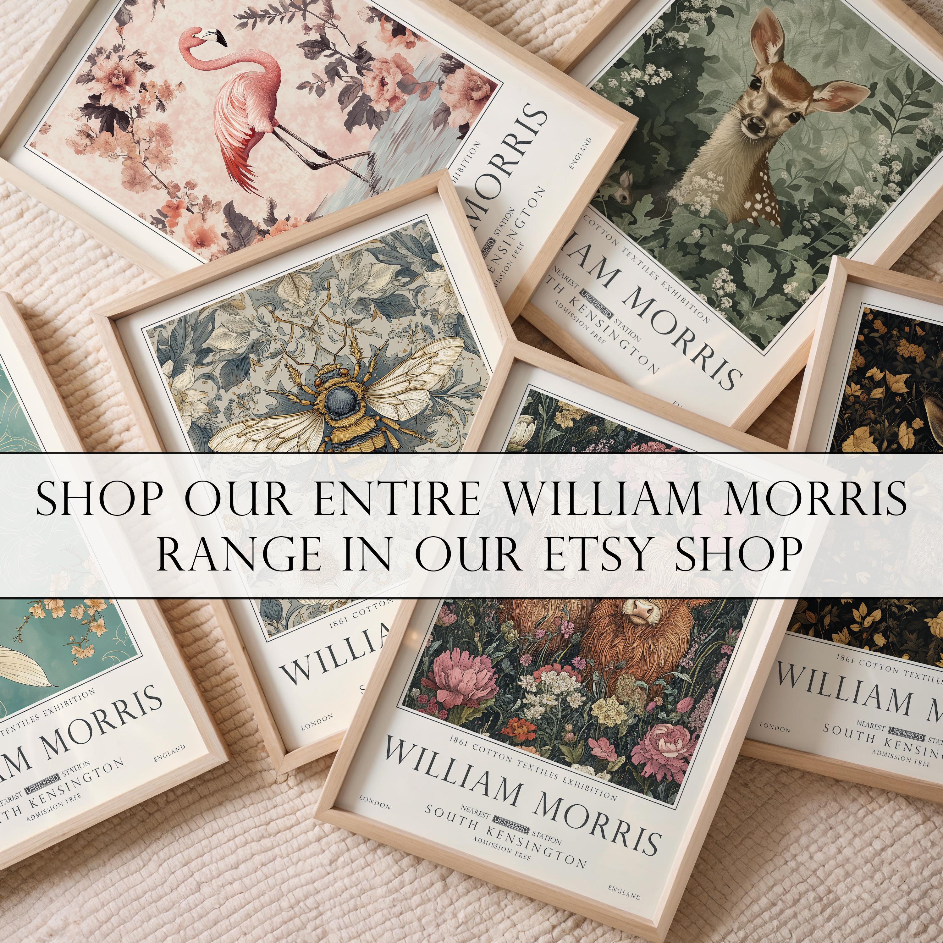 Turtle Bathroom Print, William Morris Style Sea Life Wall Art, Ocean Nautical Poster, UNFRAMED