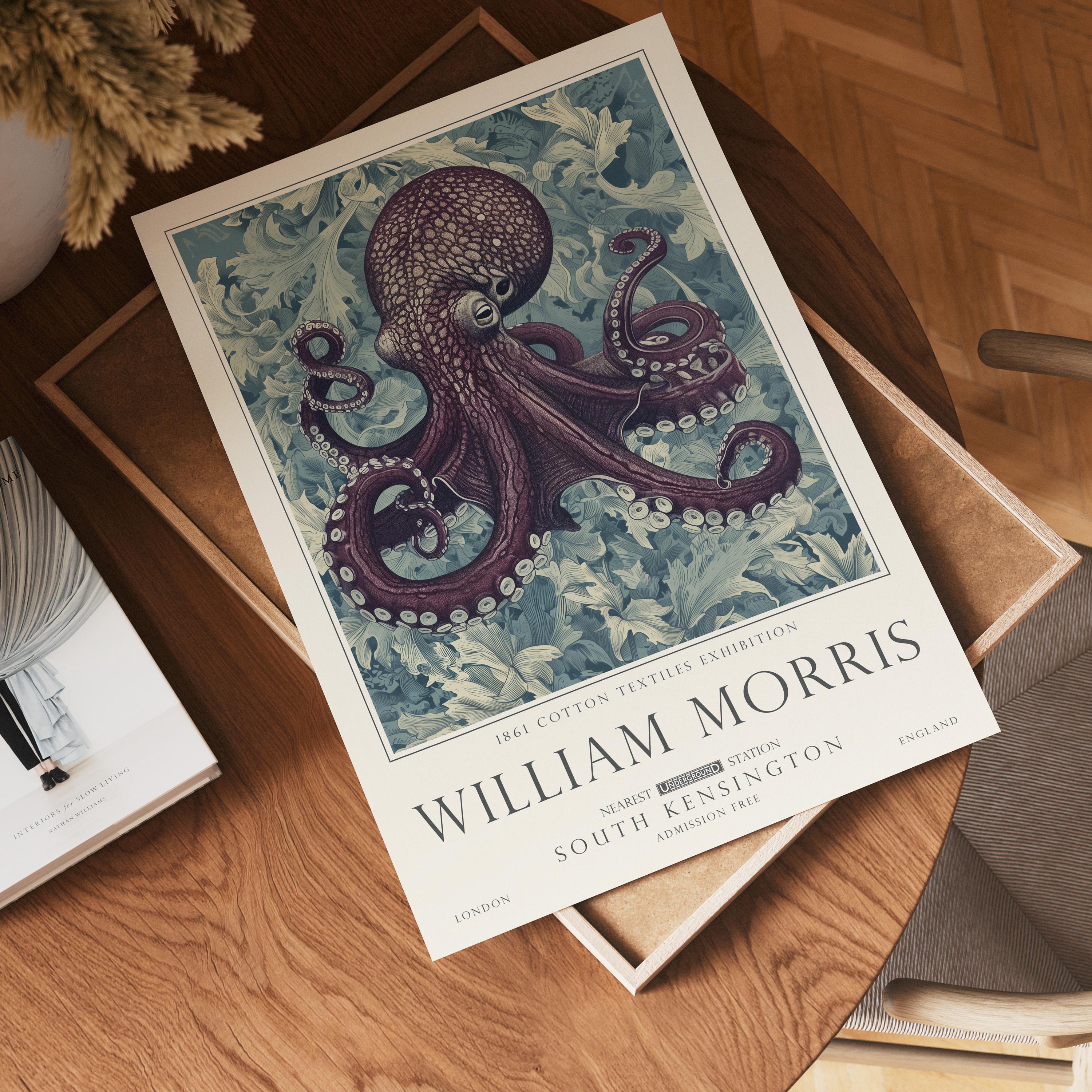 Set of 3 William Morris Sea Life Print, Turtle and Ocean Wall Art, UNFRAMED