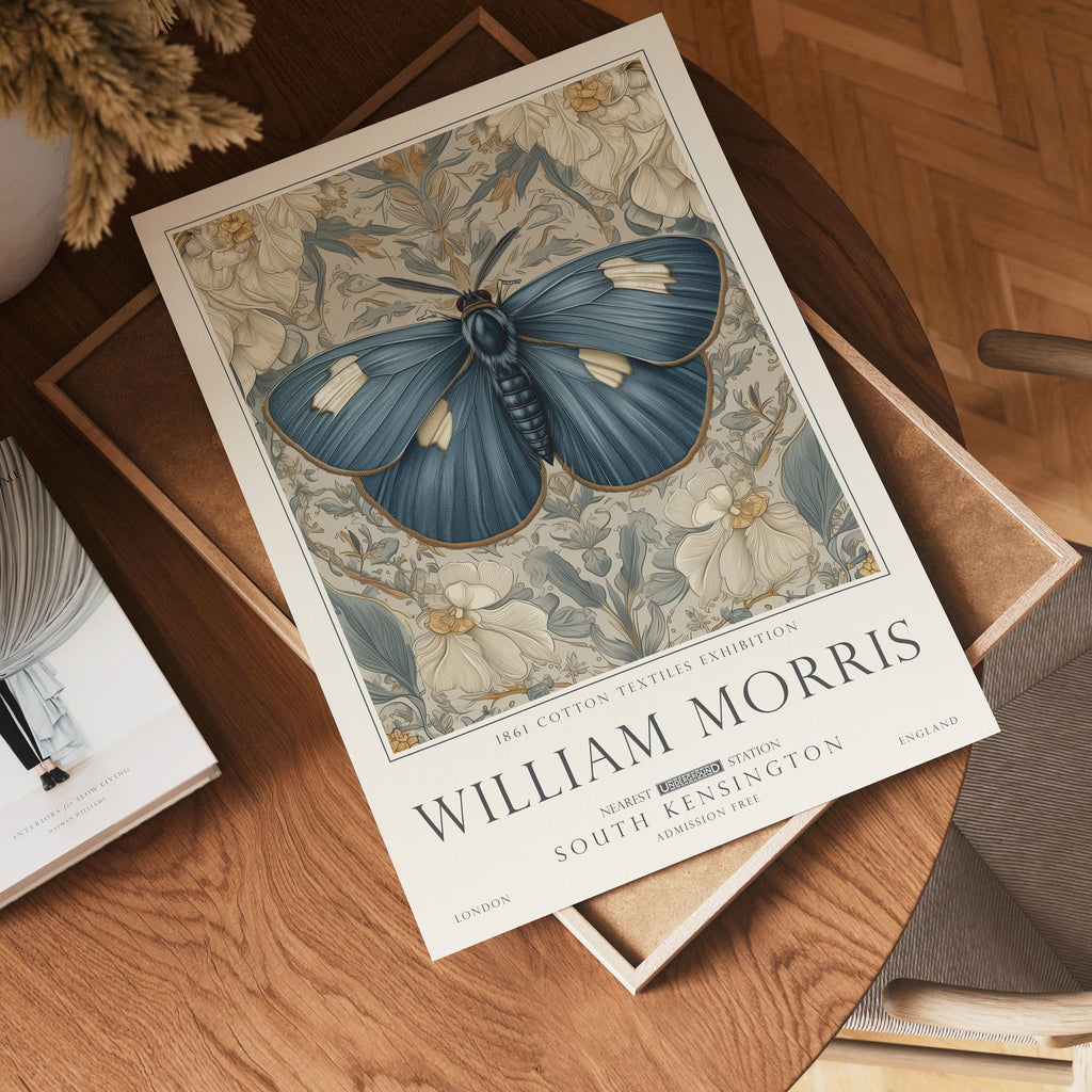 Set of 3 William Morris Bee, Butterfly and Dragonfly Wall Art, UNFRAMED