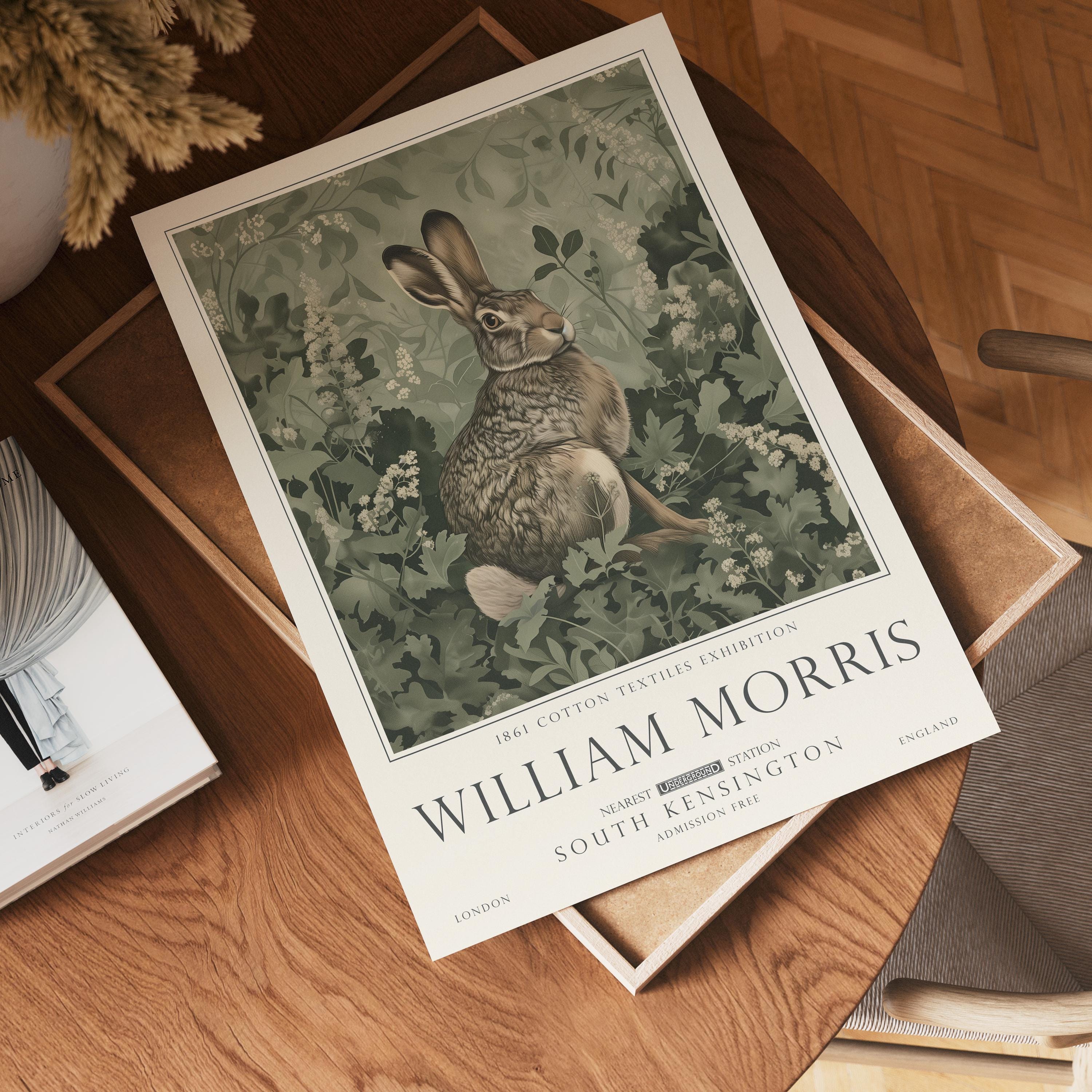 William Morris Woodland Print set, Deer, Fox and Hare Wall Art, UNFRAMED