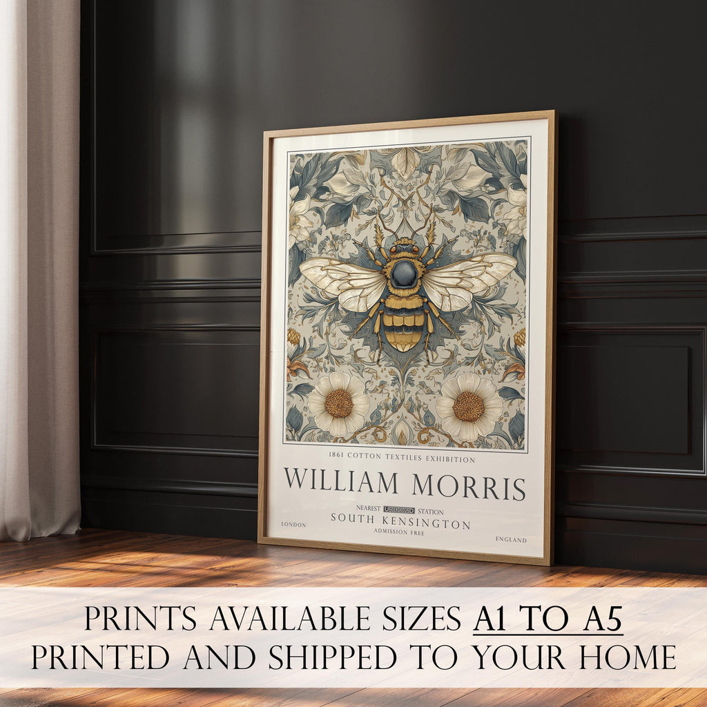 William Morris Bee Print, British Countryside Wall Art, UNFRAMED