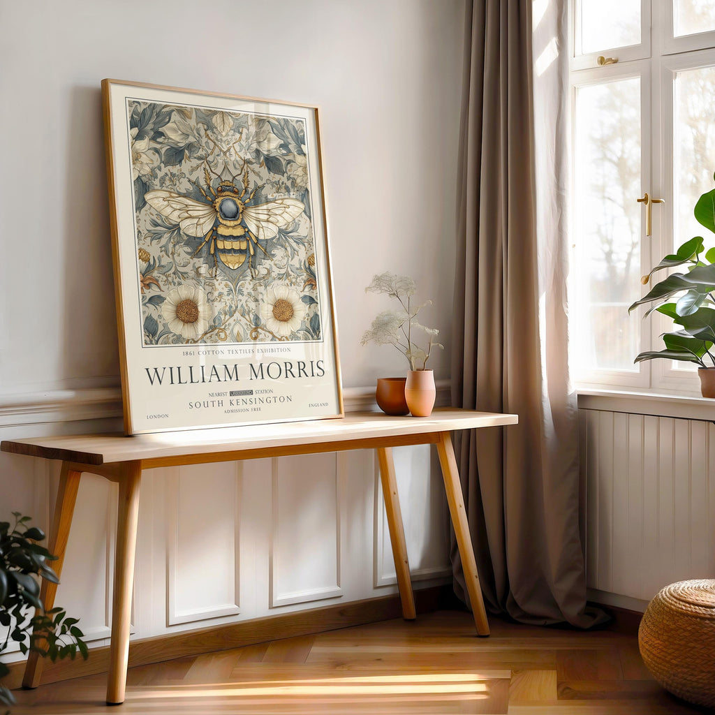 William Morris Bee Print, British Countryside Wall Art, UNFRAMED