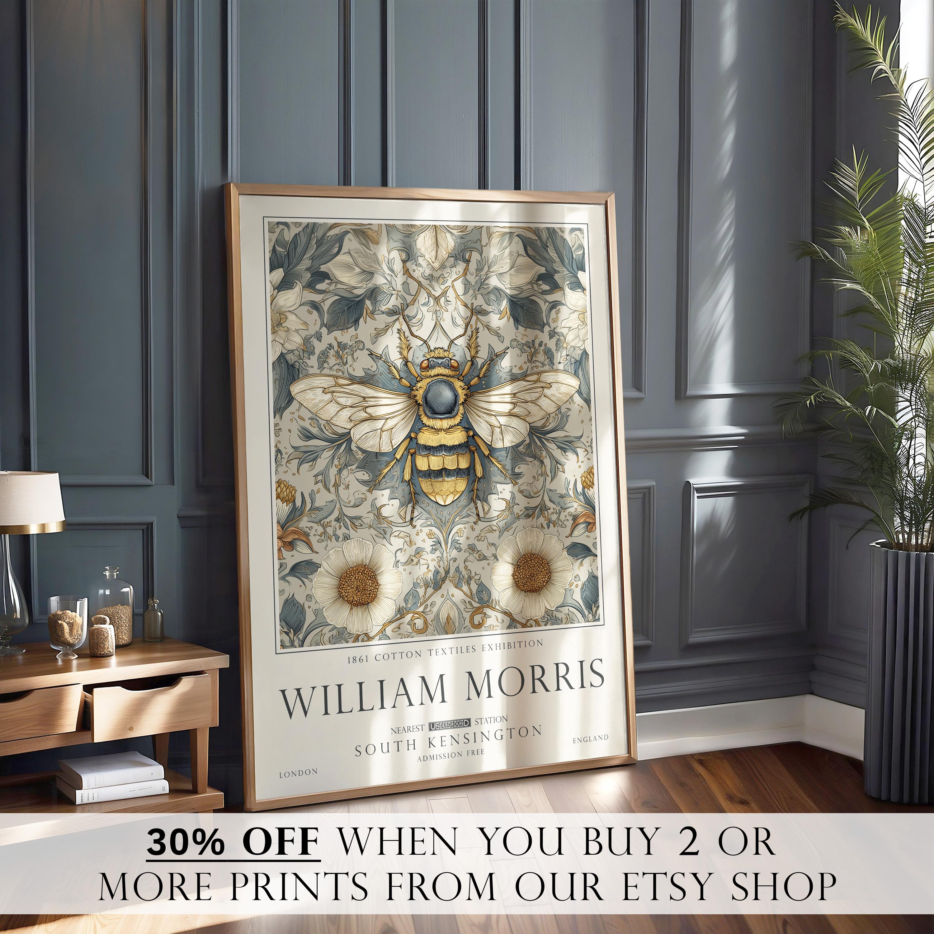 William Morris Bee Print, British Countryside Wall Art, UNFRAMED