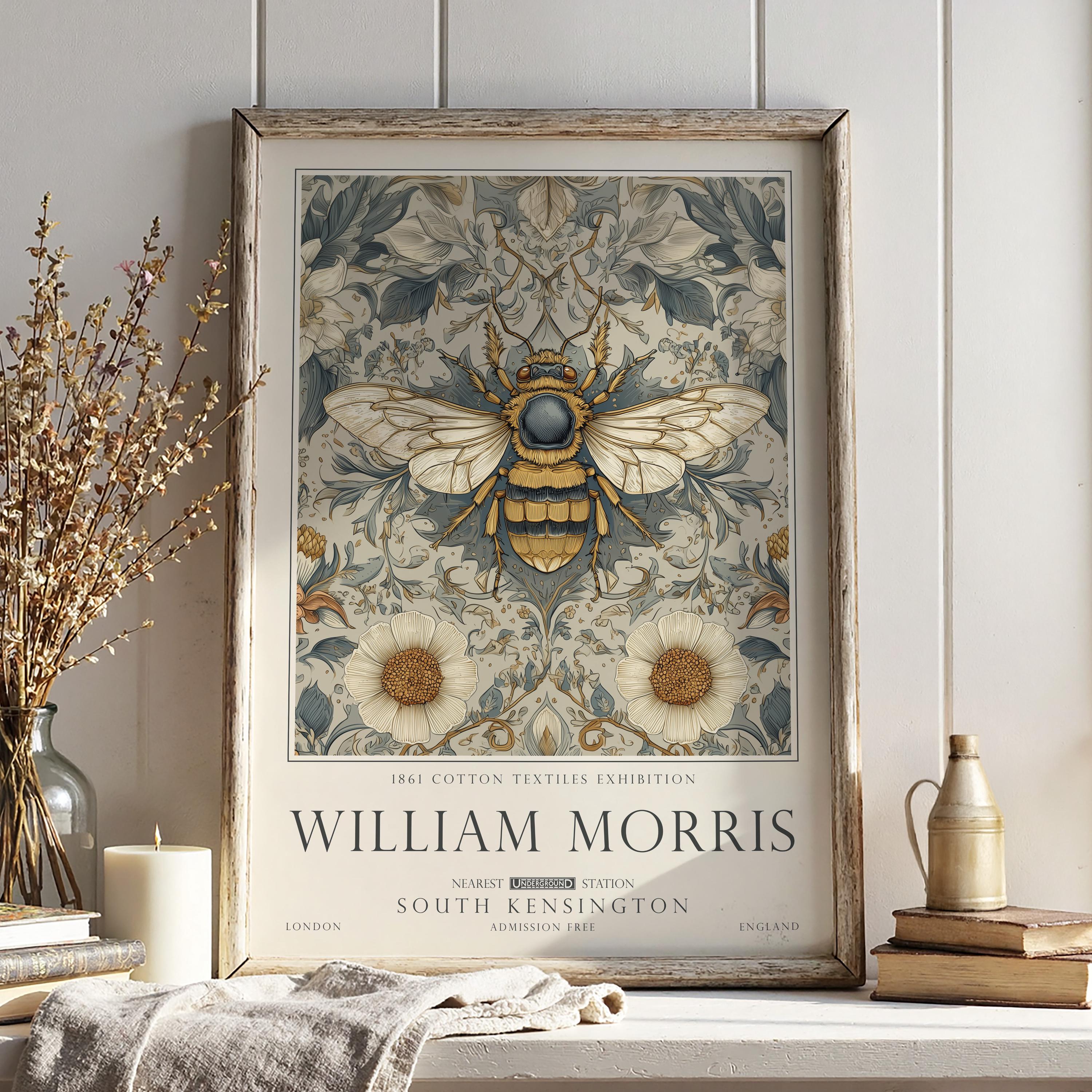William Morris Bee Print, British Countryside Wall Art, UNFRAMED