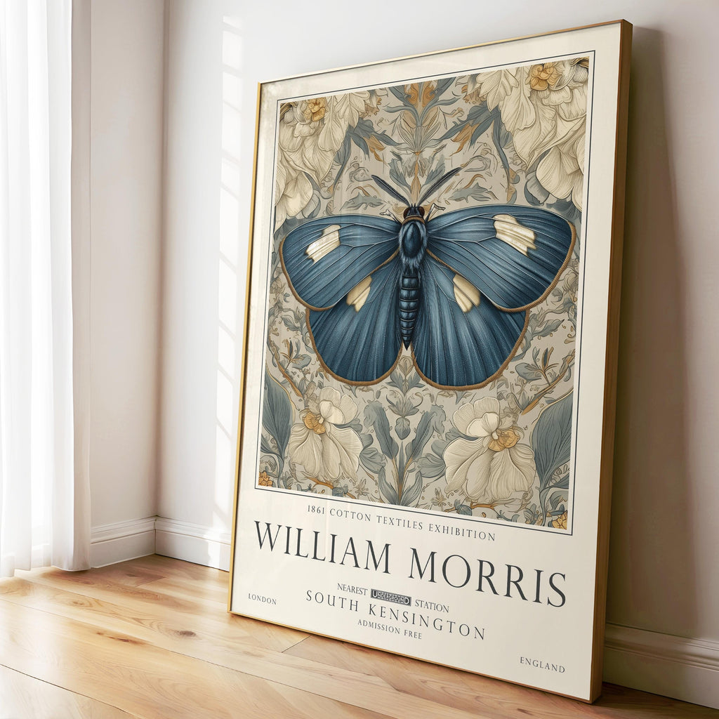 William Morris Wall Art, Butterfly Pattern Print, British Countryside Poster, UNFRAMED