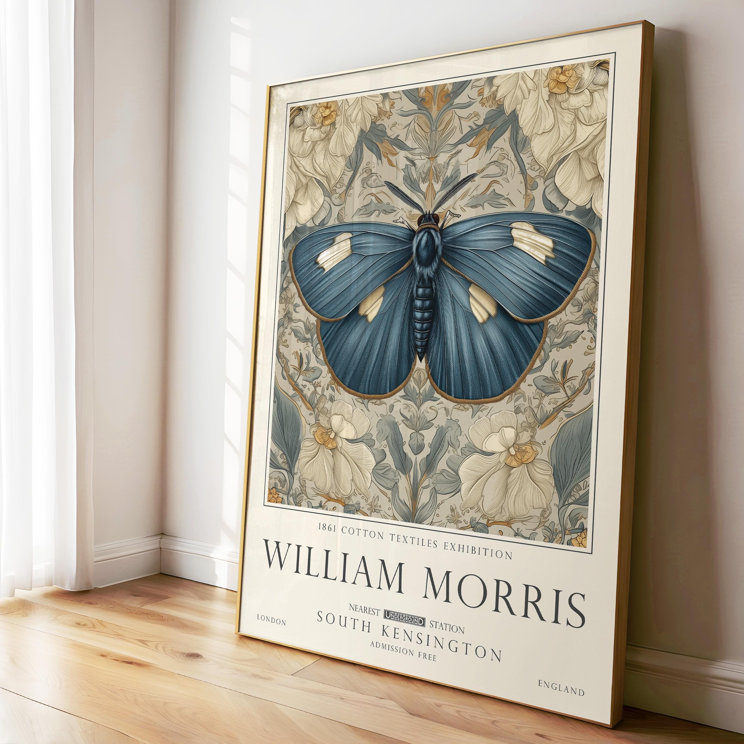 William Morris Wall Art, Butterfly Pattern Print, British Countryside Poster, UNFRAMED