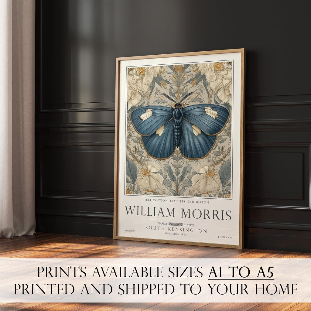 William Morris Wall Art, Butterfly Pattern Print, British Countryside Poster, UNFRAMED