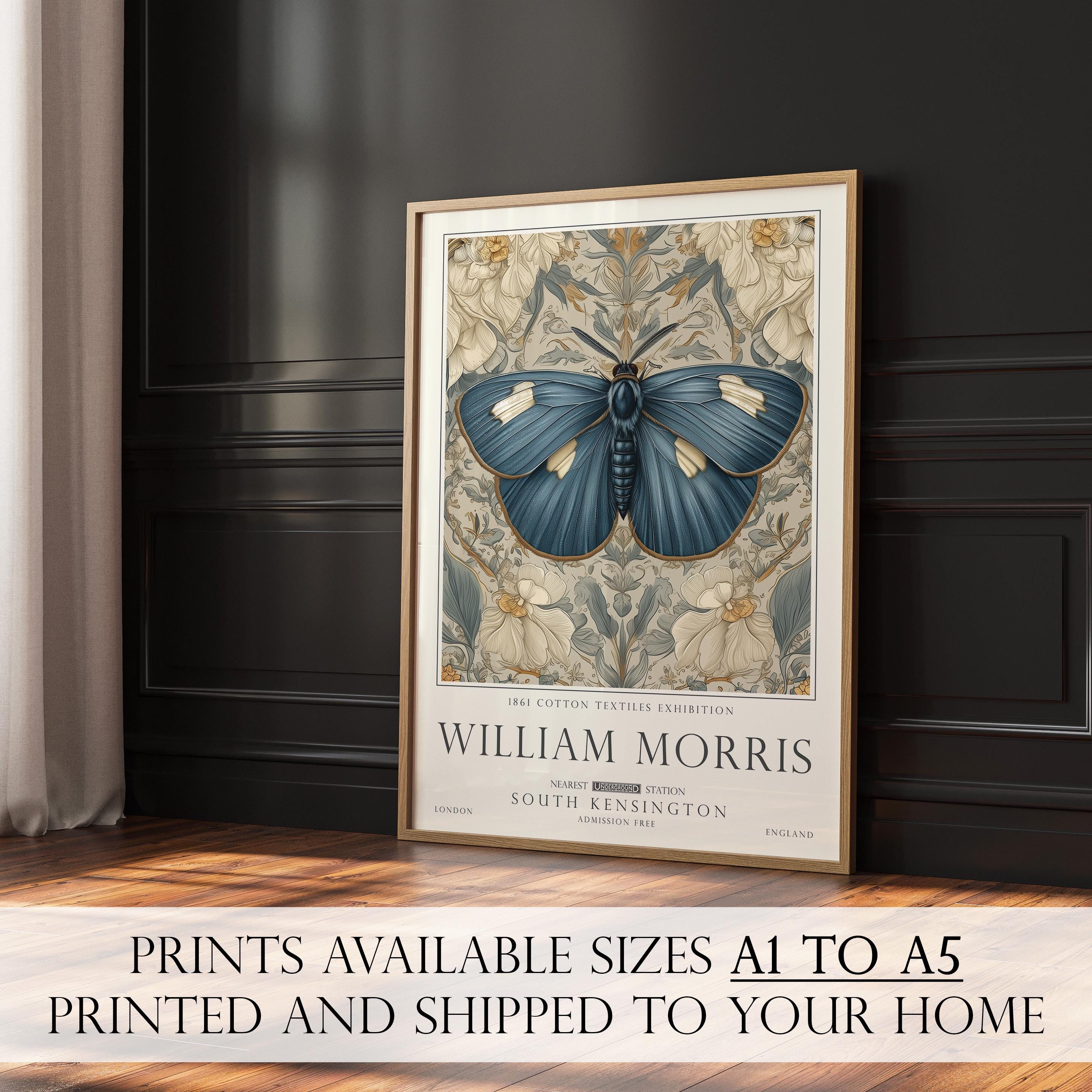 William Morris Wall Art, Butterfly Pattern Print, British Countryside Poster, UNFRAMED