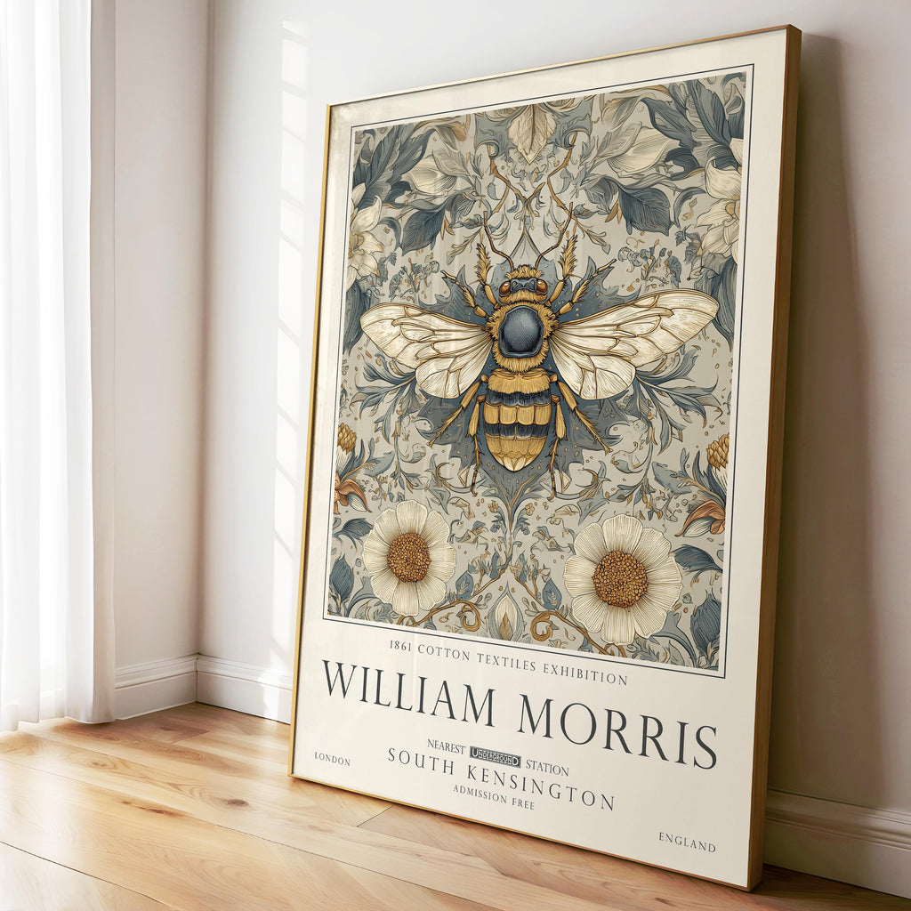 William Morris Bee Print, British Countryside Wall Art, UNFRAMED
