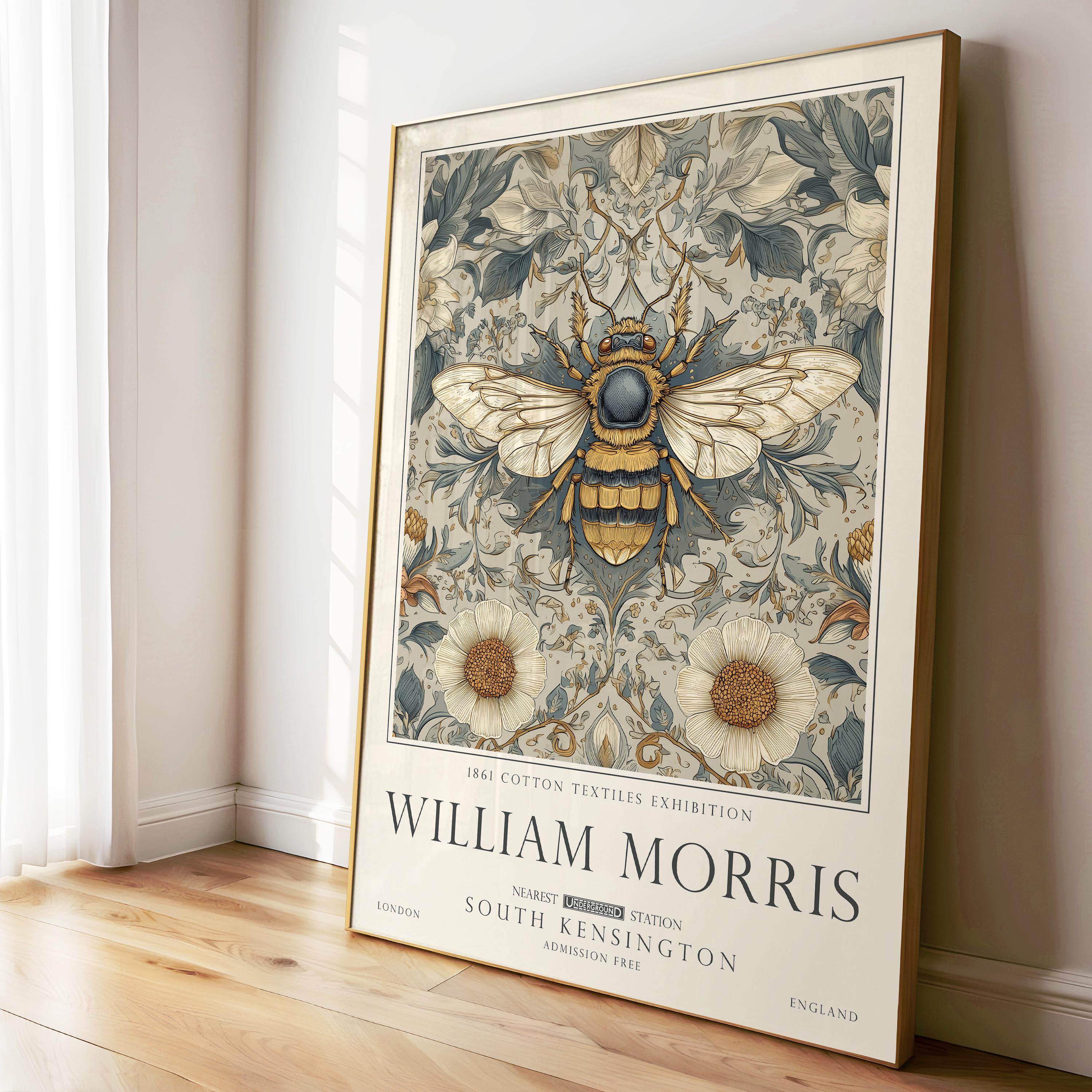 William Morris Bee Print, British Countryside Wall Art, UNFRAMED