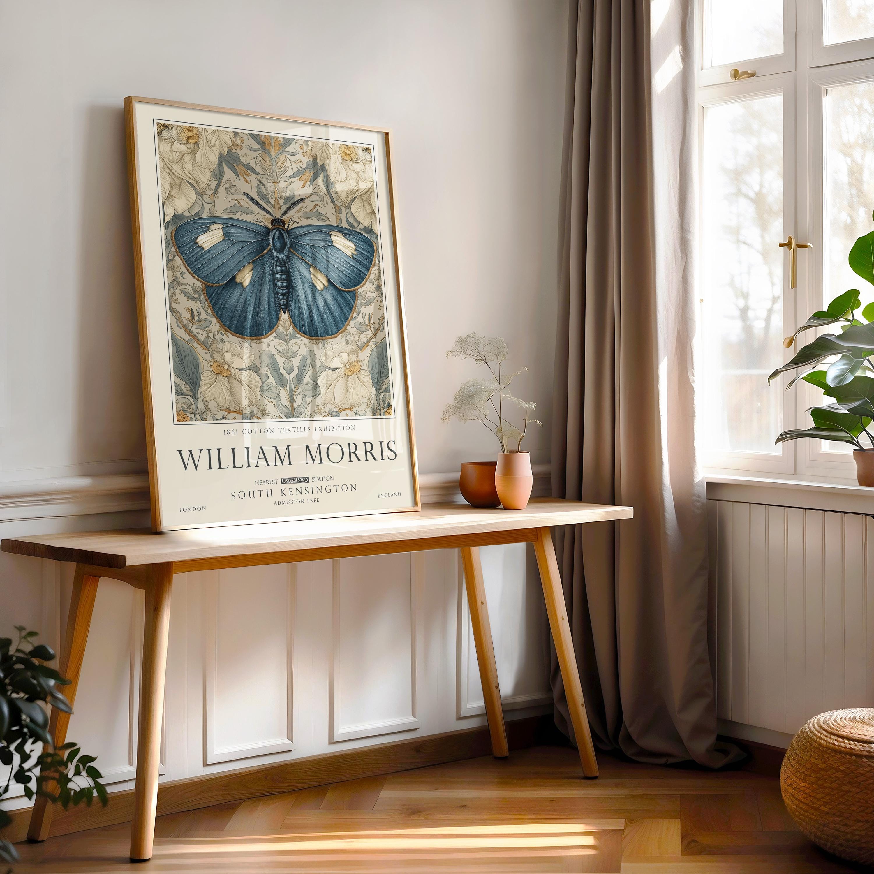 William Morris Wall Art, Butterfly Pattern Print, British Countryside Poster, UNFRAMED